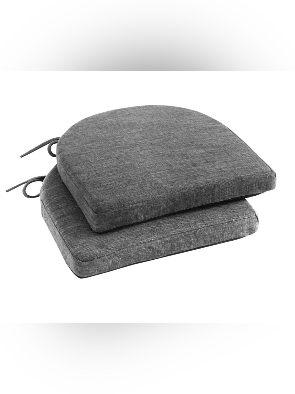 Indoor Chair Cushion Pads with Ties Non-Slip 16x16x2” (2-Pack) - Dark GRAY